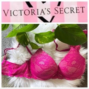 Victoria’s Secret Biofit Pink Lacy Bra - 36B